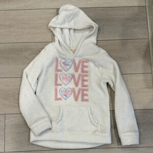 Btween “LOVE” Cozy Plush Hoodie| Girls 10|
